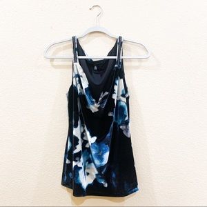 White House Black Market Velvet Floral Top